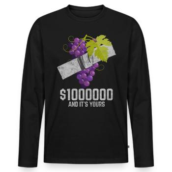 Duct Tape Currant Fruit Lover Funny Quote - Men's Premium Organic Long Sleeve Shirt - black - Front - Nico (187cm)