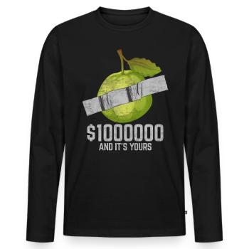 Duct Tape Ugli Fruit Fruit Lover Funny Quote - Men's Premium Organic Long Sleeve Shirt - black - Front - Nico (187cm)