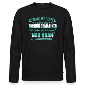 Lustige Fachinformatiker Arbeiter Programmierer - Men's Premium Organic Long Sleeve Shirt - black - Front - Nico (187cm)