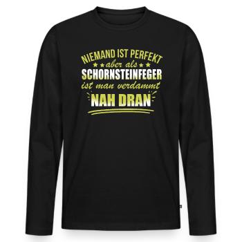 Lustige Schornsteinfeger Beruf Arbeit Kaminkehrer - Men's Premium Organic Long Sleeve Shirt - black - Front - Nico (187cm)