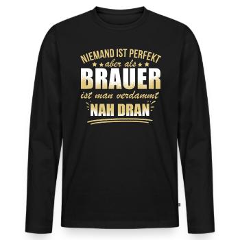 Lustige Brauer Beruf Arbeit Zitate Herstellung - Men's Premium Organic Long Sleeve Shirt - black - Front - Nico (187cm)