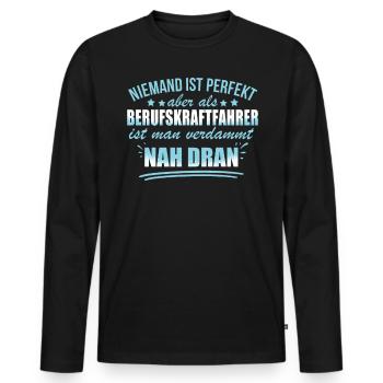 Lustige Berufskraftfahrer Beruf Arbeit Transport - Men's Premium Organic Long Sleeve Shirt - black - Front - Nico (187cm)
