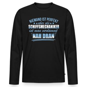 Lustige Schiffsmechaniker Beruf Reparatur Schiff - Men's Premium Organic Long Sleeve Shirt - black - Front - Nico (187cm)