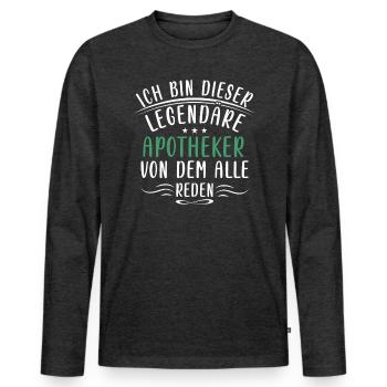 Lustige Apotheker Sprüche Medizin Gesundheit - Men's Premium Organic Long Sleeve Shirt - heather anthracite - Front - Nico (187cm)