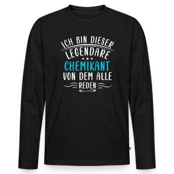 Lustige Chemikant Sprüche Labor Chemie Experiment - T-shirt manches longues Premium bio Homme - noir - Devant - Nico (187cm)