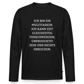 Sarkastische Sprüche Fies Lustig Ironie - T-shirt manches longues Premium bio Homme - noir - Devant - Nico (187cm)
