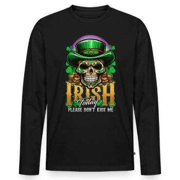 St. Patrick's Day Irisch heute - Männer Premium Bio Langarmshirt - Schwarz - Vorne - Nico (187cm)