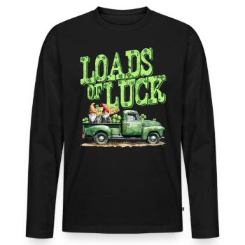 St. Patrick's Day: Jede Menge Glück - Männer Premium Bio Langarmshirt - Schwarz - Vorne - Nico (187cm)