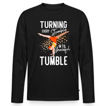 Tumbling Fitness-Akrobatik - Männer Premium Bio Langarmshirt - Schwarz - Vorne - Nico (187cm)