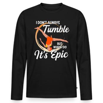 Tumbling Fitness-Akrobatik - Männer Premium Bio Langarmshirt - Schwarz - Vorne - Nico (187cm)