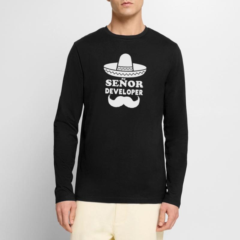 Señor Developer | Nerd & Programmierer Witze Männer Premium Bio Langarmshirt