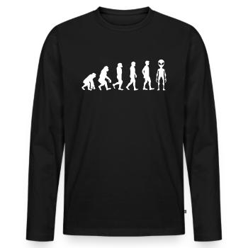 Evolution Alien T-Shirt Cadeau Alien - T-shirt manches longues Premium bio Homme - noir - Devant - Nico (187cm)