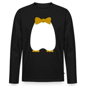 Pinguin Kostüm T-Shirt Geschenk Fasching Karneval - Männer Premium Bio Langarmshirt - Schwarz - Vorne - Nico (187cm)