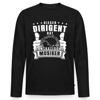 Orchester Dirigent T-Shirt Geschenk Kapellmeister - Männer Premium Bio Langarmshirt - Schwarz - Vorne - Nico (187cm)
