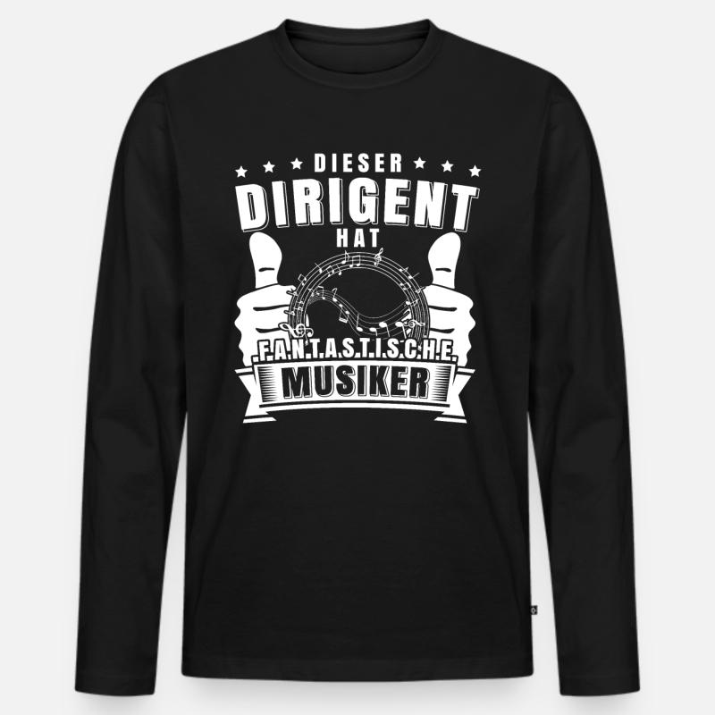 Orchester Dirigent T-Shirt Geschenk Kapellmeister - Männer Premium Bio Langarmshirt - Schwarz