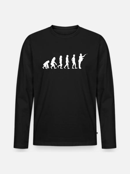 Orchester Dirigent T-Shirt Evolution Kapellmeister - Männer Premium Bio Langarmshirt - Schwarz