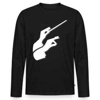 Orchester Dirigent T-Shirt Geschenk Kapellmeister - Männer Premium Bio Langarmshirt - Schwarz - Vorne - Nico (187cm)