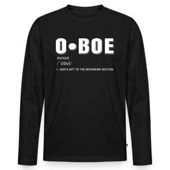 Hautbois joueur de hautbois T-shirt cadeau définition - T-shirt manches longues Premium bio Homme - noir - Devant - Nico (187cm)