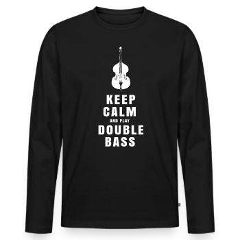 Double Bass Double Bass Shirt Shirt Cadeau - T-shirt manches longues Premium bio Homme - noir - Devant - Nico (187cm)