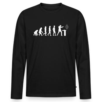 Evolution du cadeau de chemise de sport de tir - T-shirt manches longues Premium bio Homme - noir - Devant - Nico (187cm)