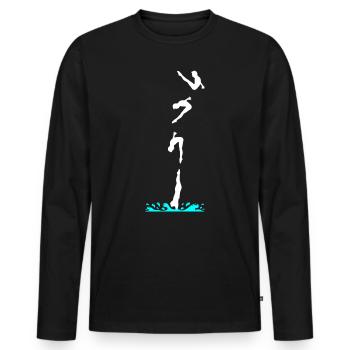 T-shirt de plongée sous-marine cadeau de plongée - T-shirt manches longues Premium bio Homme - noir - Devant - Nico (187cm)