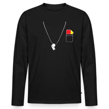 Arbitre Arbitre T-Shirt Cadeau Carte Rouge - T-shirt manches longues Premium bio Homme - noir - Devant - Nico (187cm)