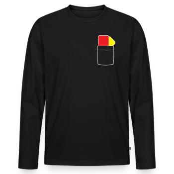 Referee referee T-shirt gift breast pocket - Men's Premium Organic Long Sleeve Shirt - black - Front - Nico (187cm)