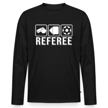 Cadeau d'arbitre cadeau d'arbitre - T-shirt manches longues Premium bio Homme - noir - Devant - Nico (187cm)