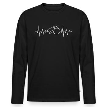 Heart rate heart rate heart line referee - Men's Premium Organic Long Sleeve Shirt - black - Front - Nico (187cm)