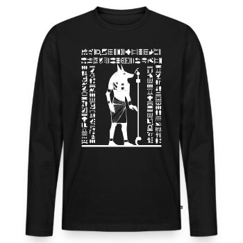 Egypt Anubis T-Shirt Gift God Totenriten - Men's Premium Organic Long Sleeve Shirt - black - Front - Nico (187cm)