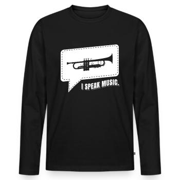 Cadeau de chemise trompette joueur trompette - T-shirt manches longues Premium bio Homme - noir - Devant - Nico (187cm)
