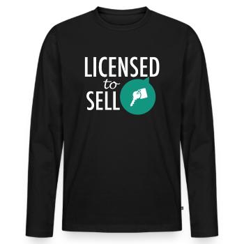 Makler Immobilienmakler Verkäufer Geschenk - Männer Premium Bio Langarmshirt - Schwarz - Vorne - Nico (187cm)
