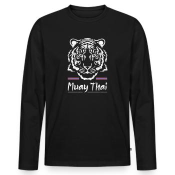 Muay Thai Thailand Thai Boxing Kickboxing - Men's Premium Organic Long Sleeve Shirt - black - Front - Nico (187cm)