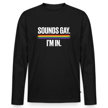 Schwul Gay Queer Homosexuell Bisexuell LGBTQ - Männer Premium Bio Langarmshirt - Schwarz - Vorne - Nico (187cm)