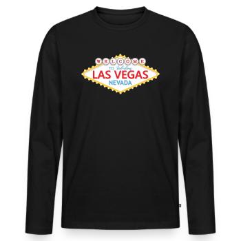 Welcome To Las Vegas Nevada Sign - Men's Premium Organic Long Sleeve Shirt - black - Front - Nico (187cm)