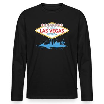 Welcome To Las Vegas Nevada Sign - Men's Premium Organic Long Sleeve Shirt - black - Front - Nico (187cm)
