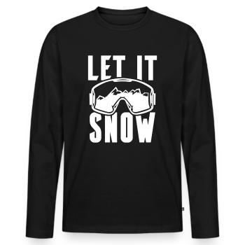 Let it Snow Winter Ski - Männer Premium Bio Langarmshirt - Schwarz - Vorne - Nico (187cm)