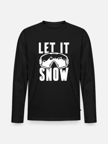 Let it Snow Winter Ski - Men's Premium Organic Long Sleeve Shirt - black