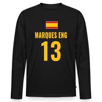 Spain Soccer Booze Jersey For Groups - Men's Premium Organic Long Sleeve Shirt - black - Front - Nico (187cm)