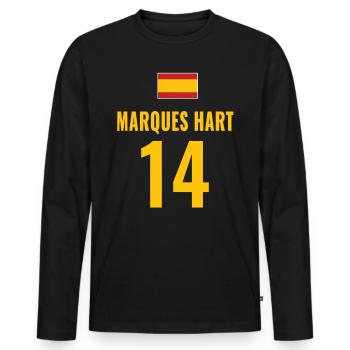 Spain Soccer Booze Jersey For Groups - Men's Premium Organic Long Sleeve Shirt - black - Front - Nico (187cm)