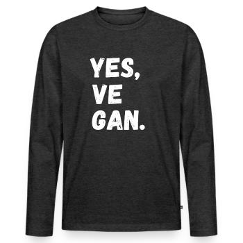 Yes We Can Vegans Vegan Animal Lover Animal - Men's Premium Organic Long Sleeve Shirt - heather anthracite - Front - Nico (187cm)