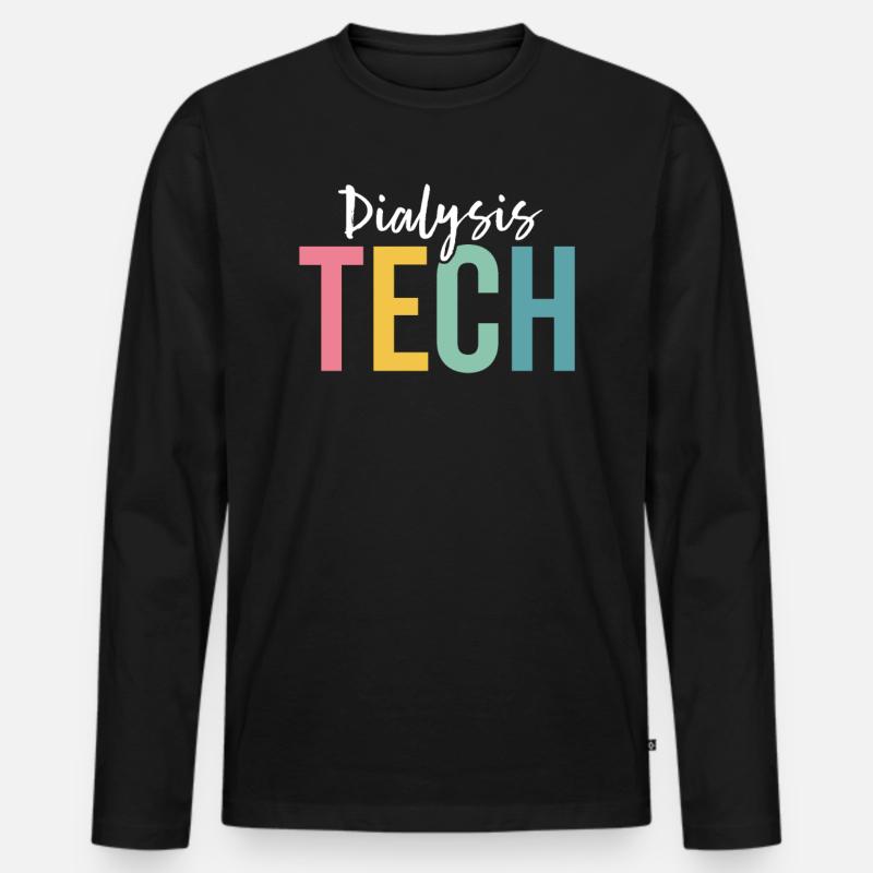 Krankenschwester für Dialyse-Tech-Hämodialyse-Nephrologie - Männer Premium Bio Langarmshirt - Schwarz