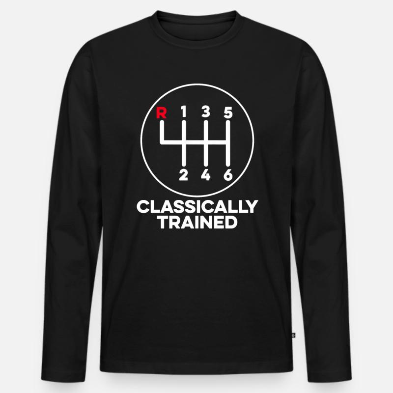 Klassisch ausgebildeter Mechaniker Autohandbuch - Männer Premium Bio Langarmshirt - Schwarz