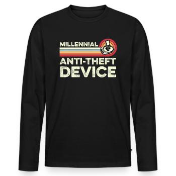 Millennial Anti Theft Device Stick Shift Car - Men's Premium Organic Long Sleeve Shirt - black - Front - Nico (187cm)