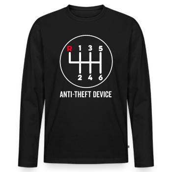 Anti Theft Device Manual Shift Speed Stick Shift - Men's Premium Organic Long Sleeve Shirt - black - Front - Nico (187cm)
