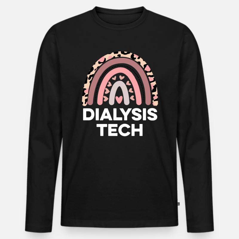 Dialyse-Tech-Dialyse-Krankenschwester Wertschätzung Lustig - Männer Premium Bio Langarmshirt - Schwarz