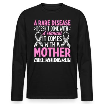 Rare Disease Awareness Rare Illness Zebra Ribbon - Men's Premium Organic Long Sleeve Shirt - black - Front - Nico (187cm)