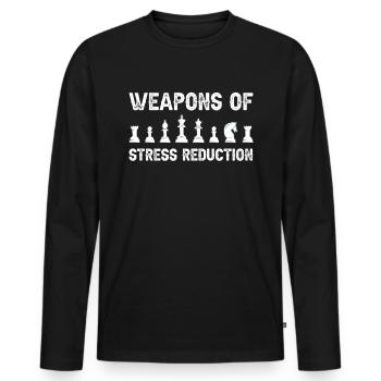 Lustige Schachwaffen von Schachspieler-Brettspielen - Männer Premium Bio Langarmshirt - Schwarz - Vorne - Nico (187cm)