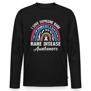 I Love Someone Rare Zebra Ribbon Awareness Rare - Men's Premium Organic Long Sleeve Shirt - black - Front - Nico (187cm)