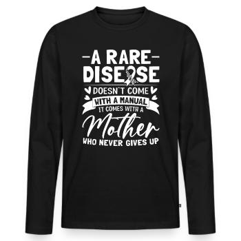 Rare Disease Mama Zebra Spread Awareness Rare - Men's Premium Organic Long Sleeve Shirt - black - Front - Nico (187cm)